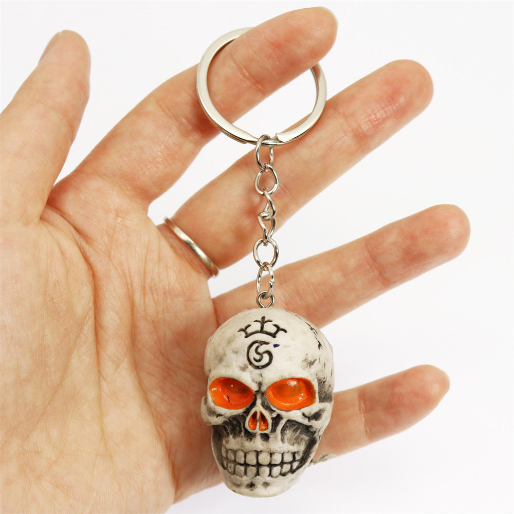 Wholesale Halloween Smoking Skull 3D Rubber Keychain
